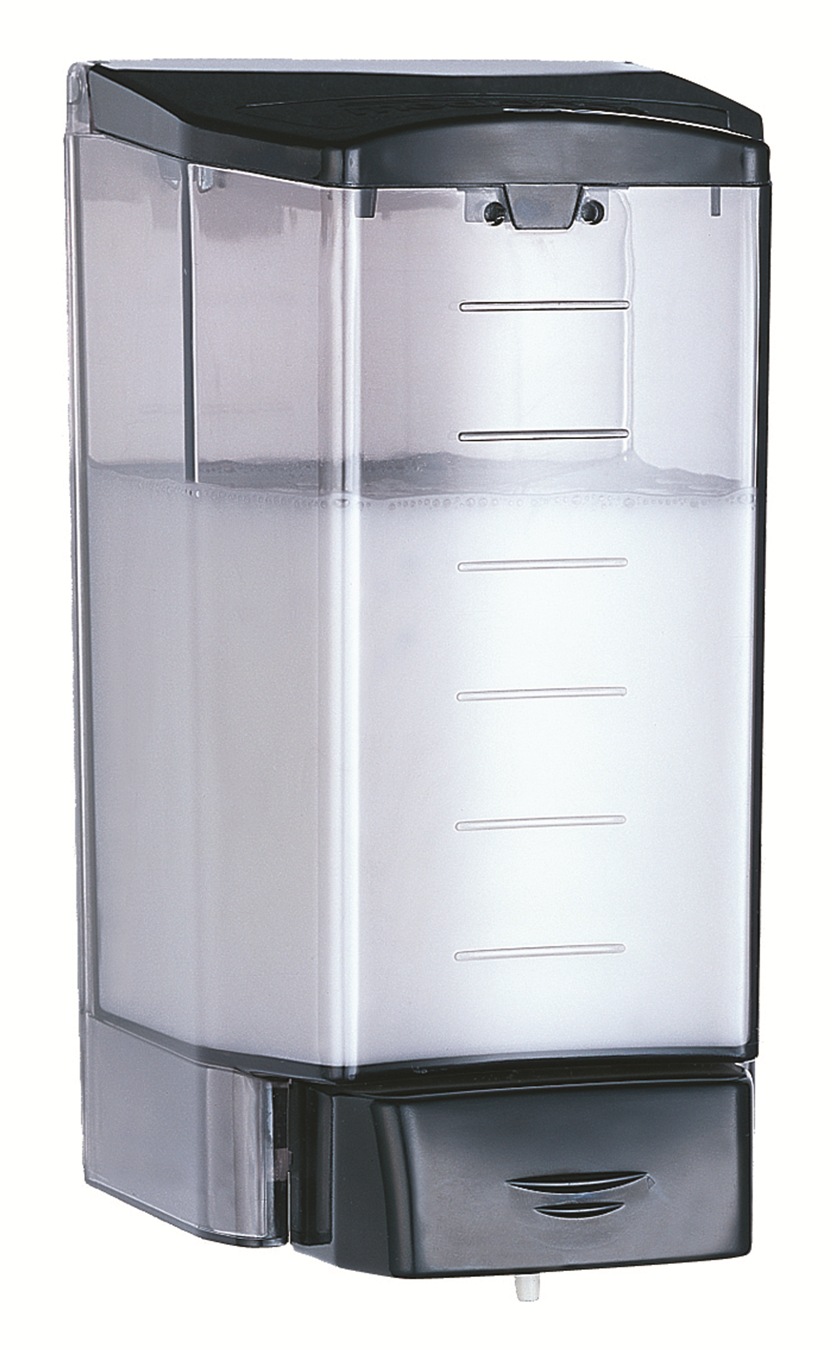 картинка Дозатор жидкого мыл Mediclinics, DJ0020F, материал: АБС/САН-пластик, цвет: черный/дымчатый
