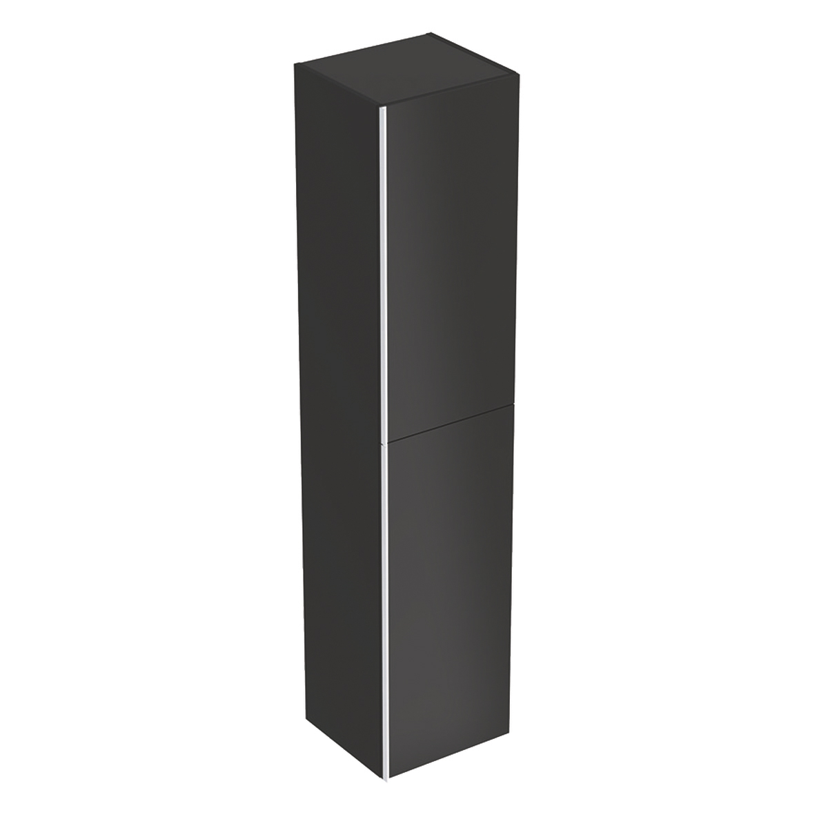 картинка Geberit Acanto Высокий шкафчик 380 x 1730 x 360 мм, фронтальная часть: черное стеклокорпус: черный матовый — лакированный 500.619.16.1