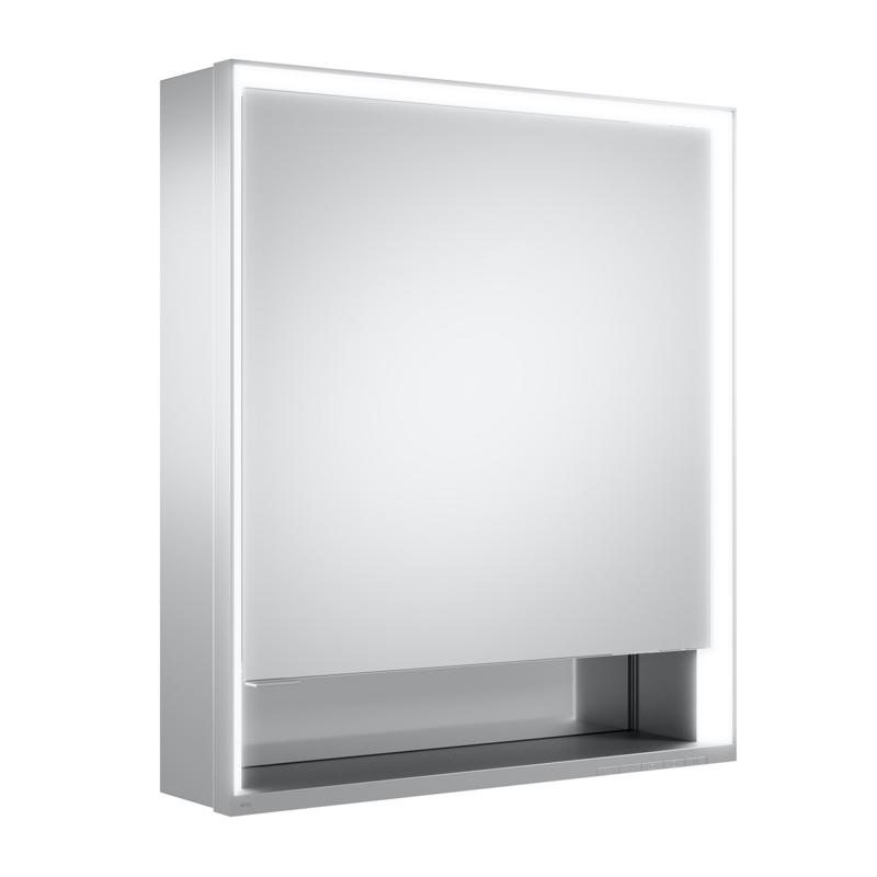 картинка Зеркальный шкаф KEUCO ROYAL LUMOS, 14301171101, с подсветкой, 650x735x165 мм, к.: анодированный серебристый алюминий/белое стекло