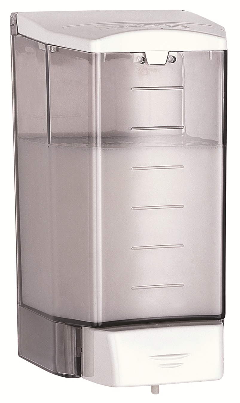 картинка Дозатор жидкого мыл Mediclinics, DJ0010F, материал: АБС/САН-пластик, цвет: белый/дымчатый