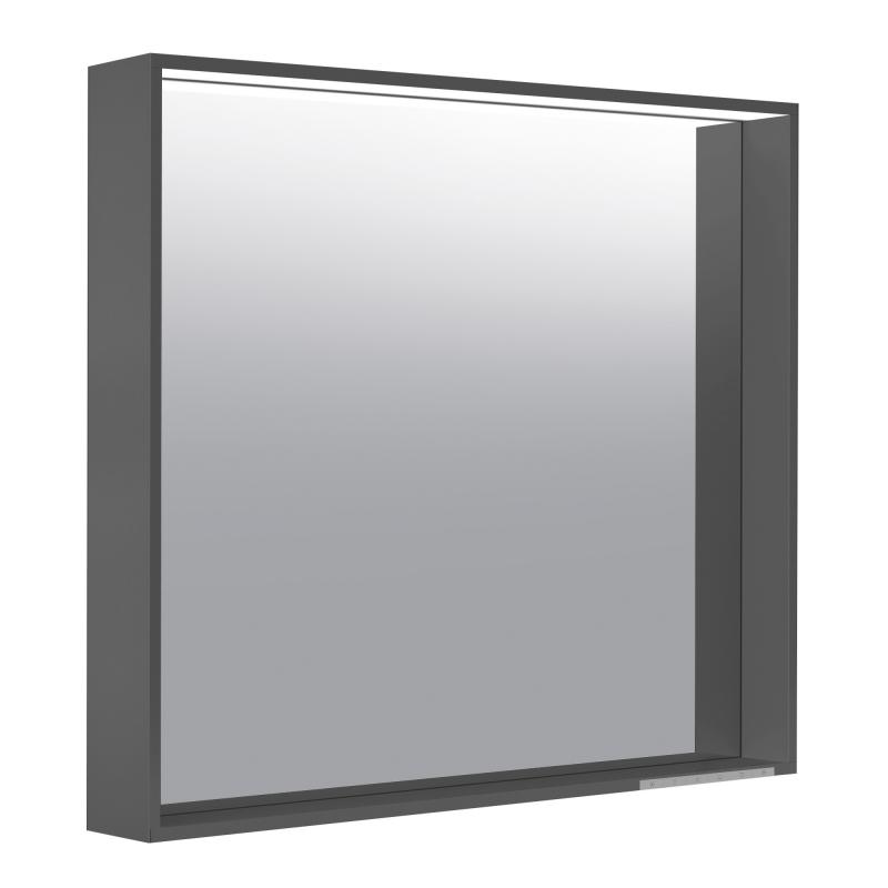 картинка Зеркало с подсветкой IP 24 KEUCO PLAN, 33098112500, с подогревом, 800x700x105 мм, к.: лакированный алюминий (антрацит)
