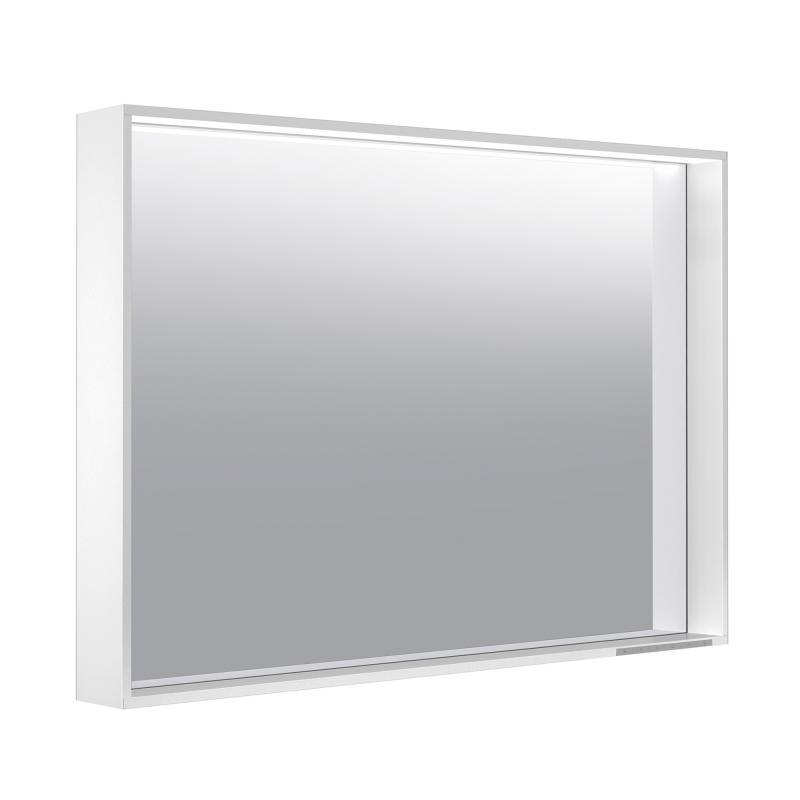картинка Зеркало с подсветкой IP 24 KEUCO PLAN, 33098303000, с подогревом, 1000x700x105 мм, к.: лакированный алюминий (белый)
