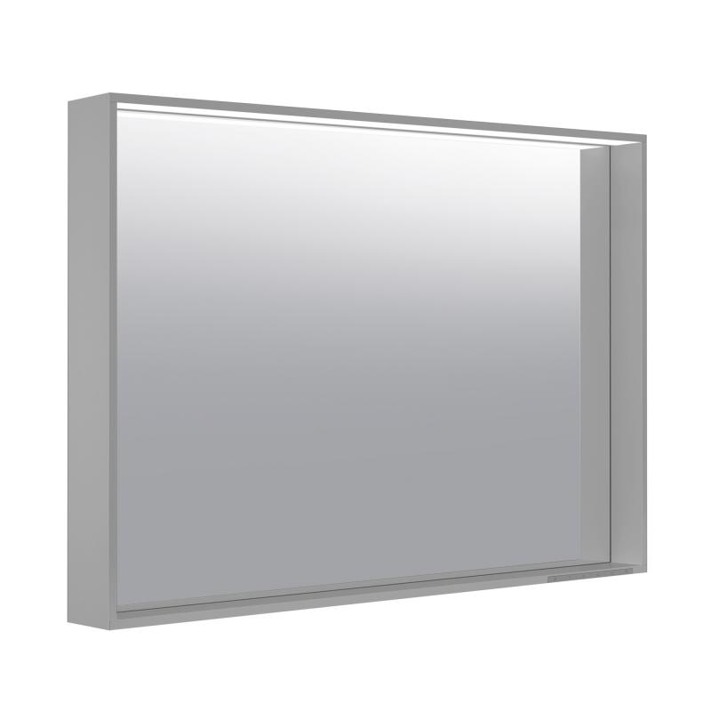 картинка Зеркало с подсветкой IP 24 KEUCO PLAN, 33098293000, с подогревом, 1000x700x105 мм, к.: лакированный алюминий (инокс матовый)