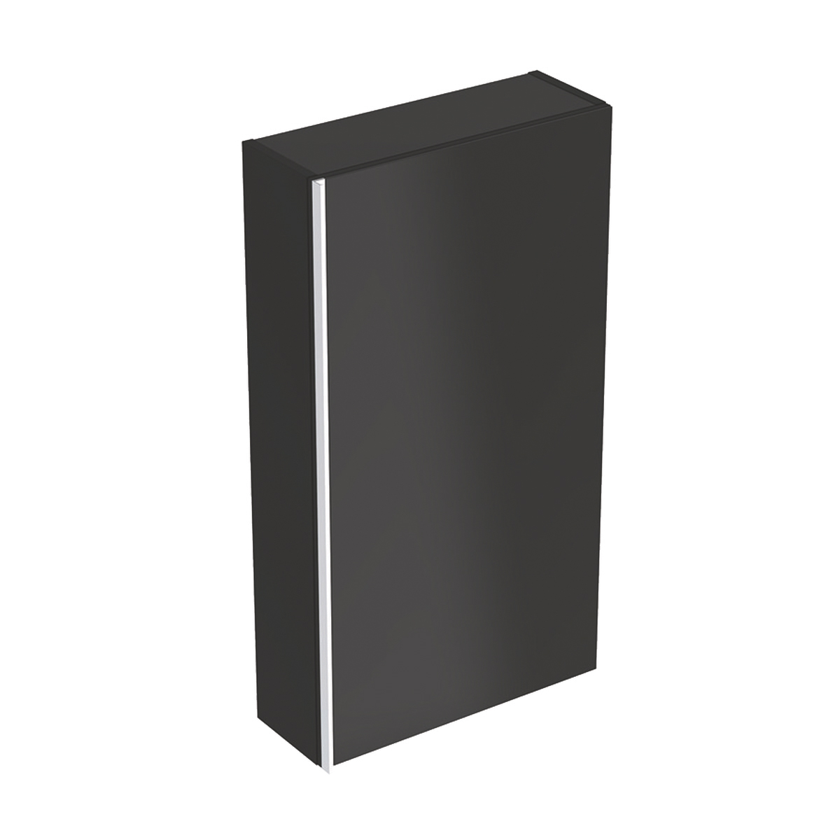 картинка Geberit Acanto Верхний шкафчик , плоский, 450 x 820 x 174 мм, фронтальная часть: черное стеклокорпус: черный матовый — лакированный 500.639.16.1