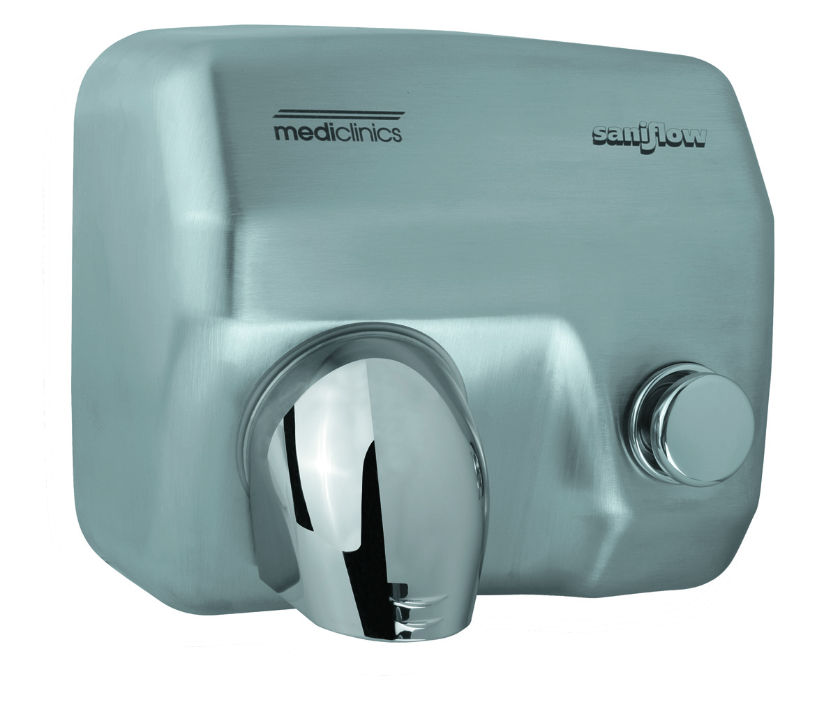 картинка Сушилка для рук Mediclinics Saniflow (кнопка), E05CS, , материал: сталь, цвет: матовый.